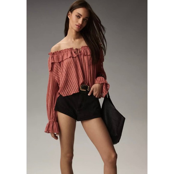 Anthropology sheer long sleeve bouse. Boho, peasant style. - Picture 4 of 6